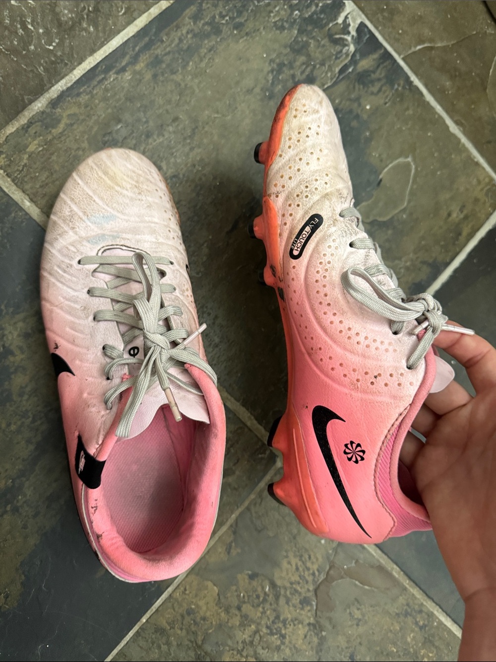 Nike Pink Gradient Cleats with Black Swoosh